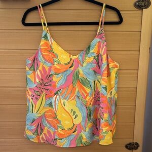 Skies Are Blue Tropical Floral Cami in Yellow & Pink